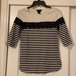 3/4 sleeve striped dressy shirt